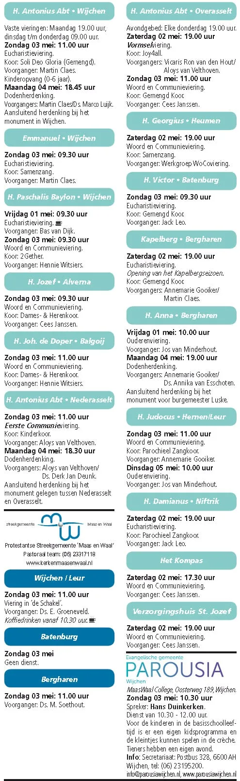 kerkberichten wijchen 290415