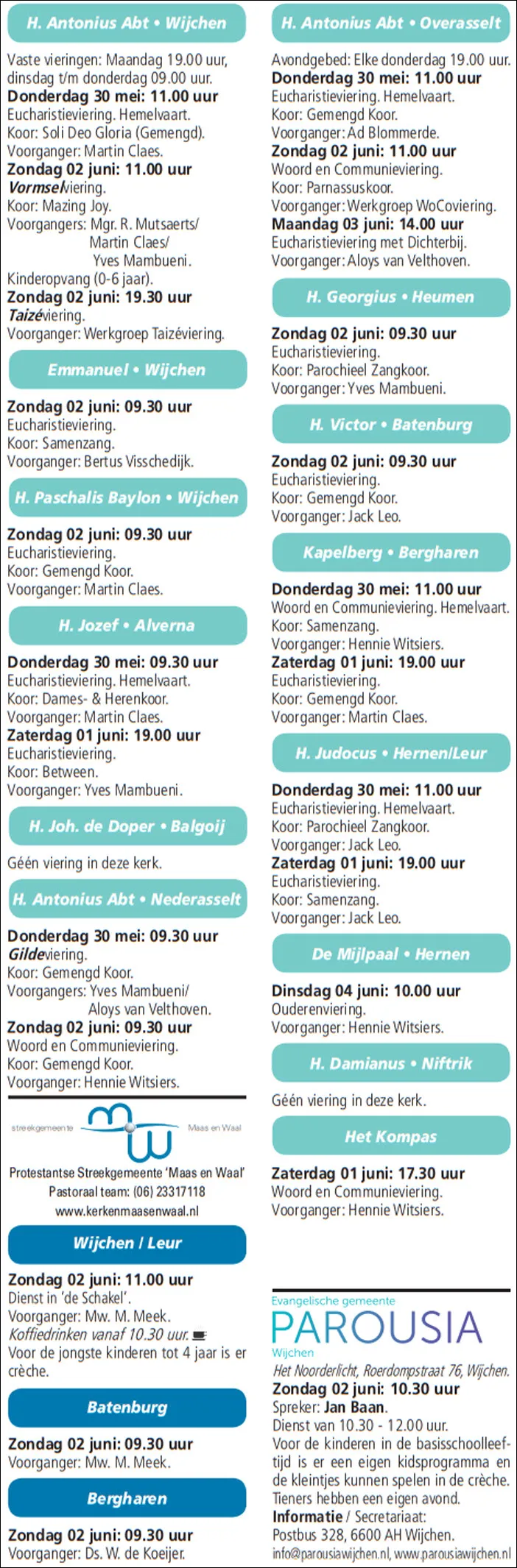 kerkberichten wijchen 290519