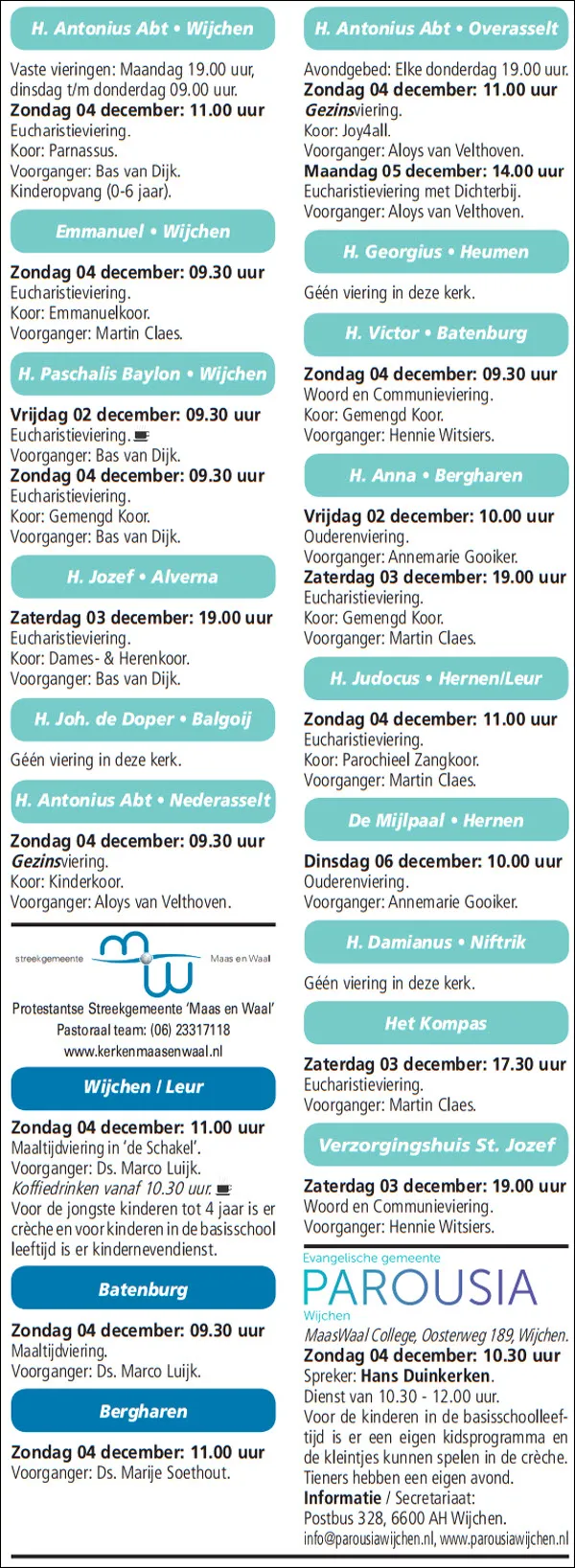 kerkberichten wijchen 301116