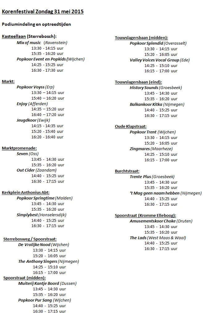 programma korenfestival 2015