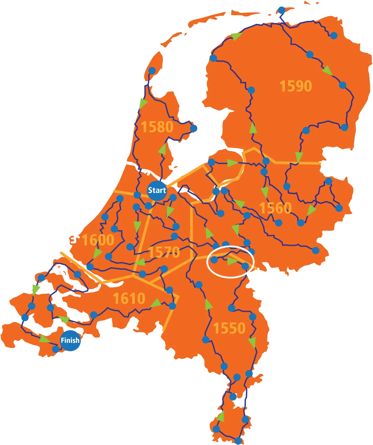 rotary kaart fietsroute new