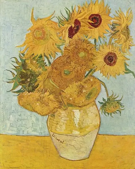 De zonnebloemen van Van Gogh