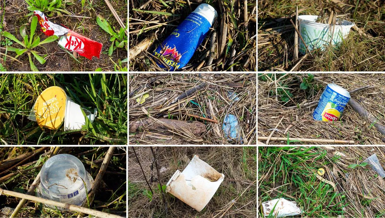 Voorbeelden van rotzooi die gevonden wordt in de uiterwaarden. Foto: Yola de Lusenet