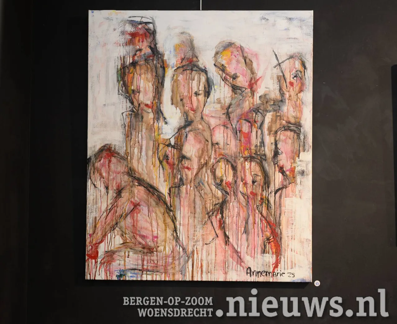 "All together", aquarel op linnen
