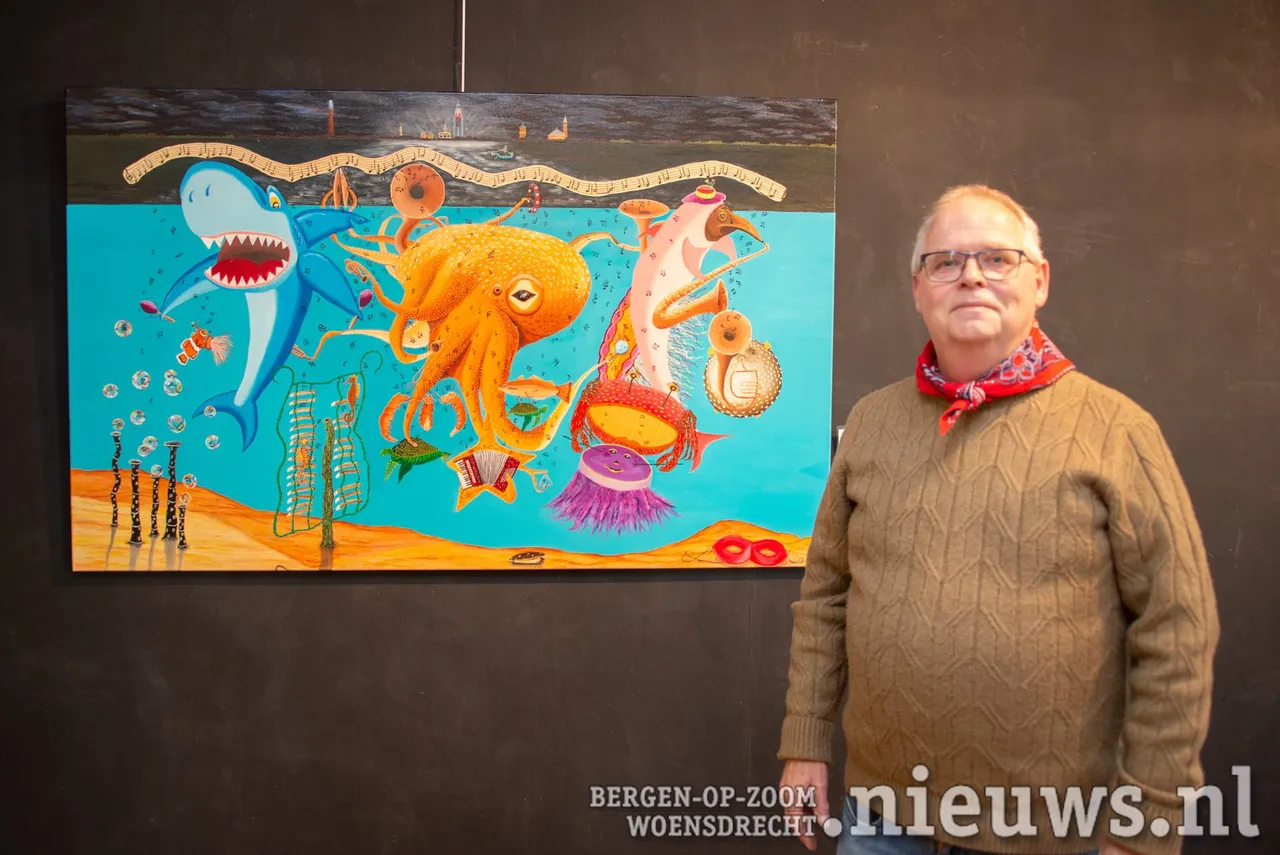 Het schilderij "De lichtjes van de Schelde" van Leon van Dorst.