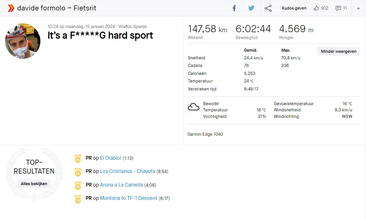 A day of training with Davide Formolo....