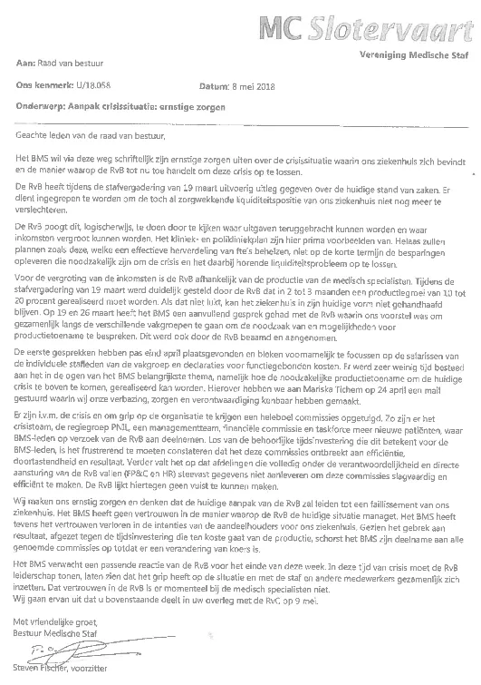 brief artsen slotervaart
