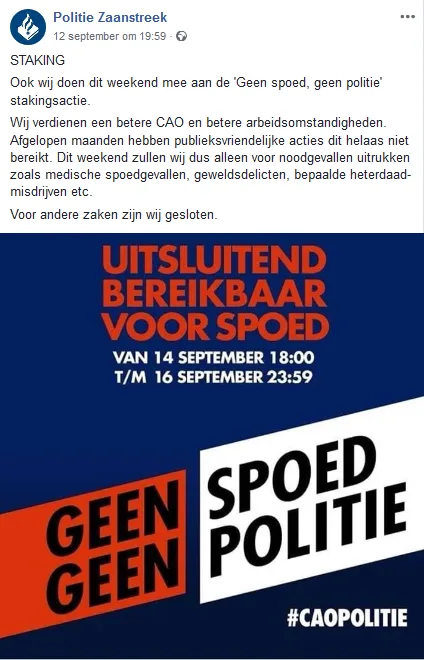 staking politie zaanstreek