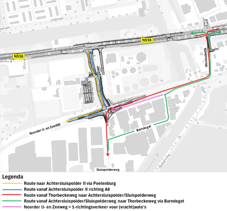 De omrijroutes. 