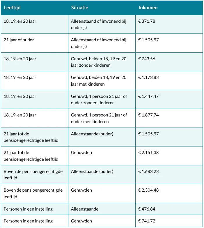 Voor een gemeentepolis mag het netto gezinsinkomen niet hoger zijn dan 110 procent van de bijstandsnorm. De bedragen zijn netto per maand, inclusief vakantiegeld.