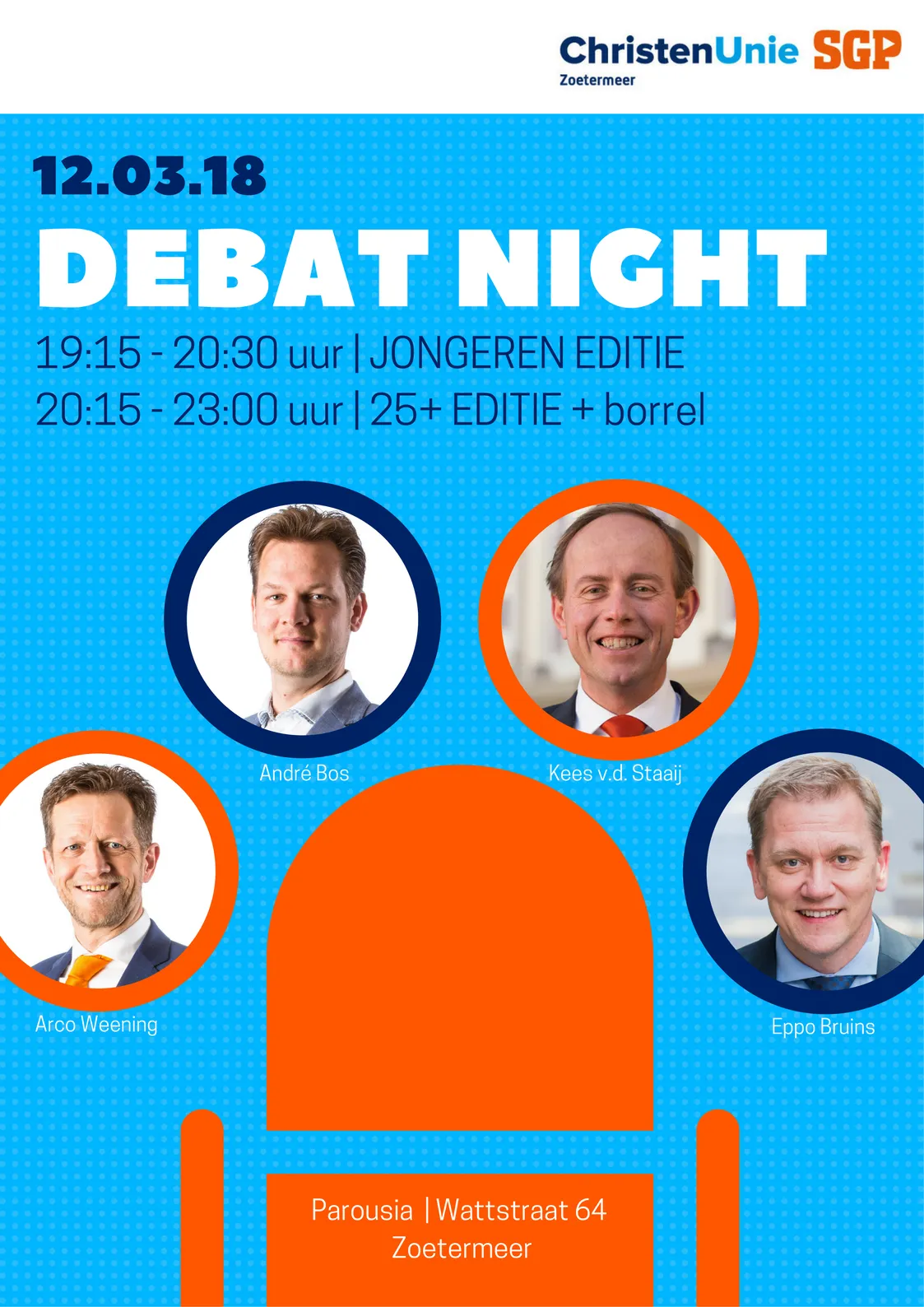 flyer debat night christenunie sgp zoetermeer 12 03 20187390