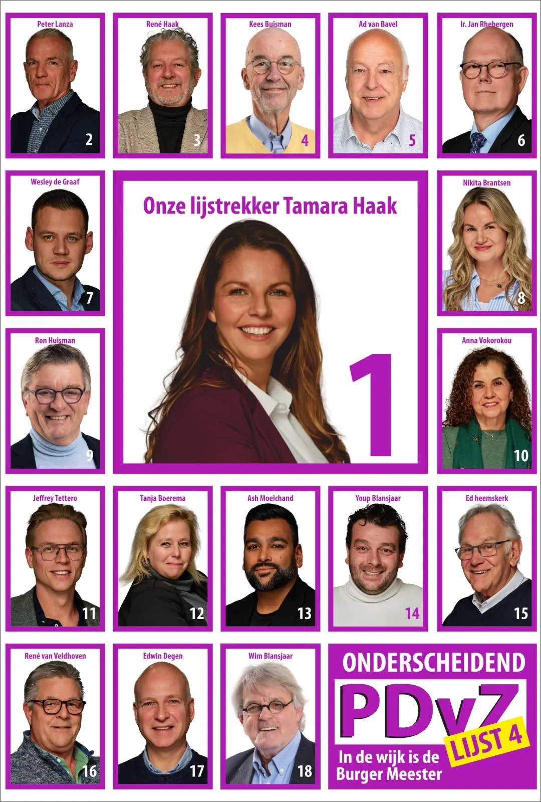 Kandidatenlijst PDvZ