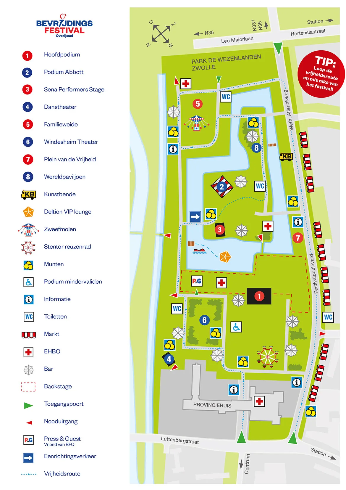plattegrond 2018 bevrijdingsfestival