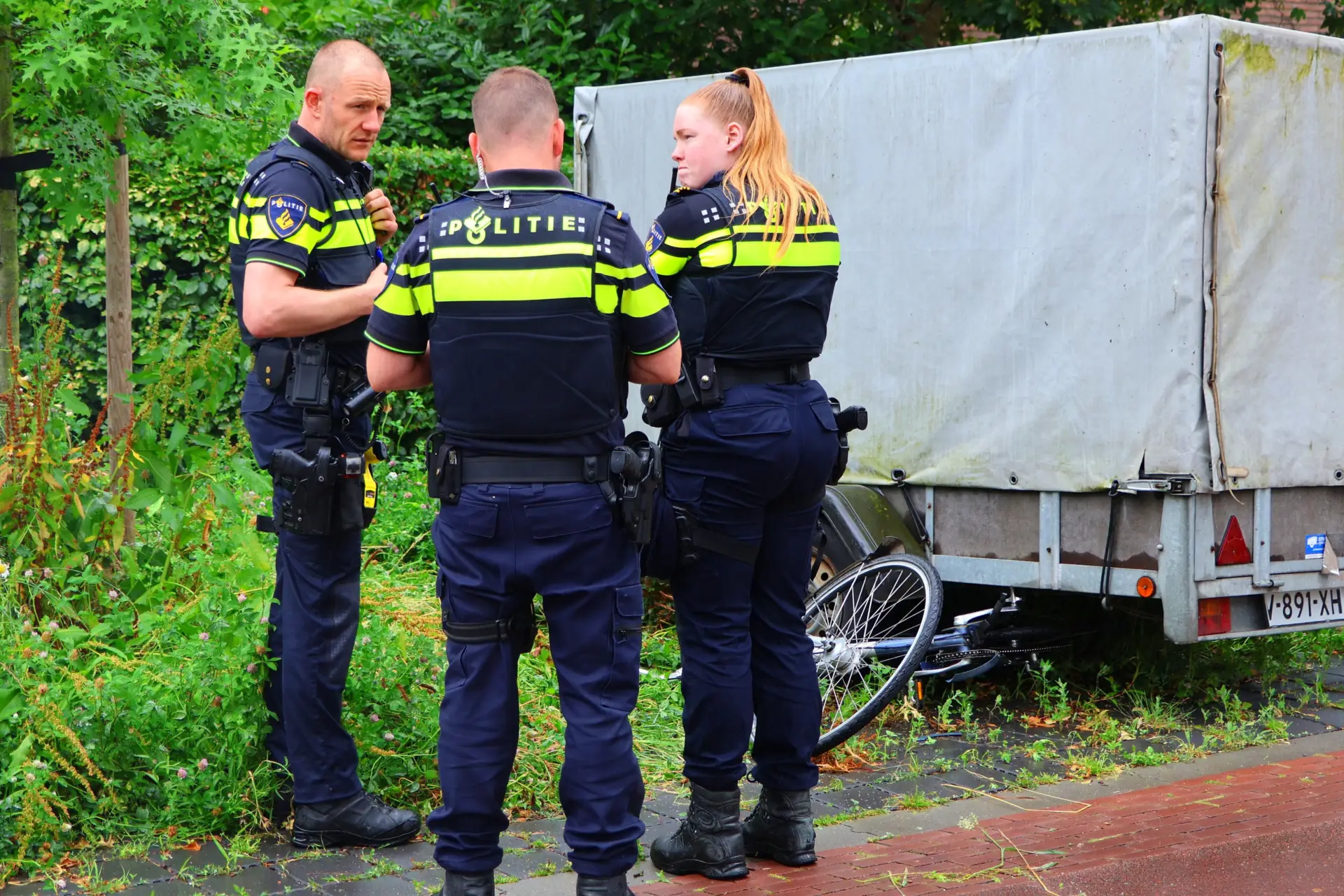 Fietser geramd aanhanger Amersfoort