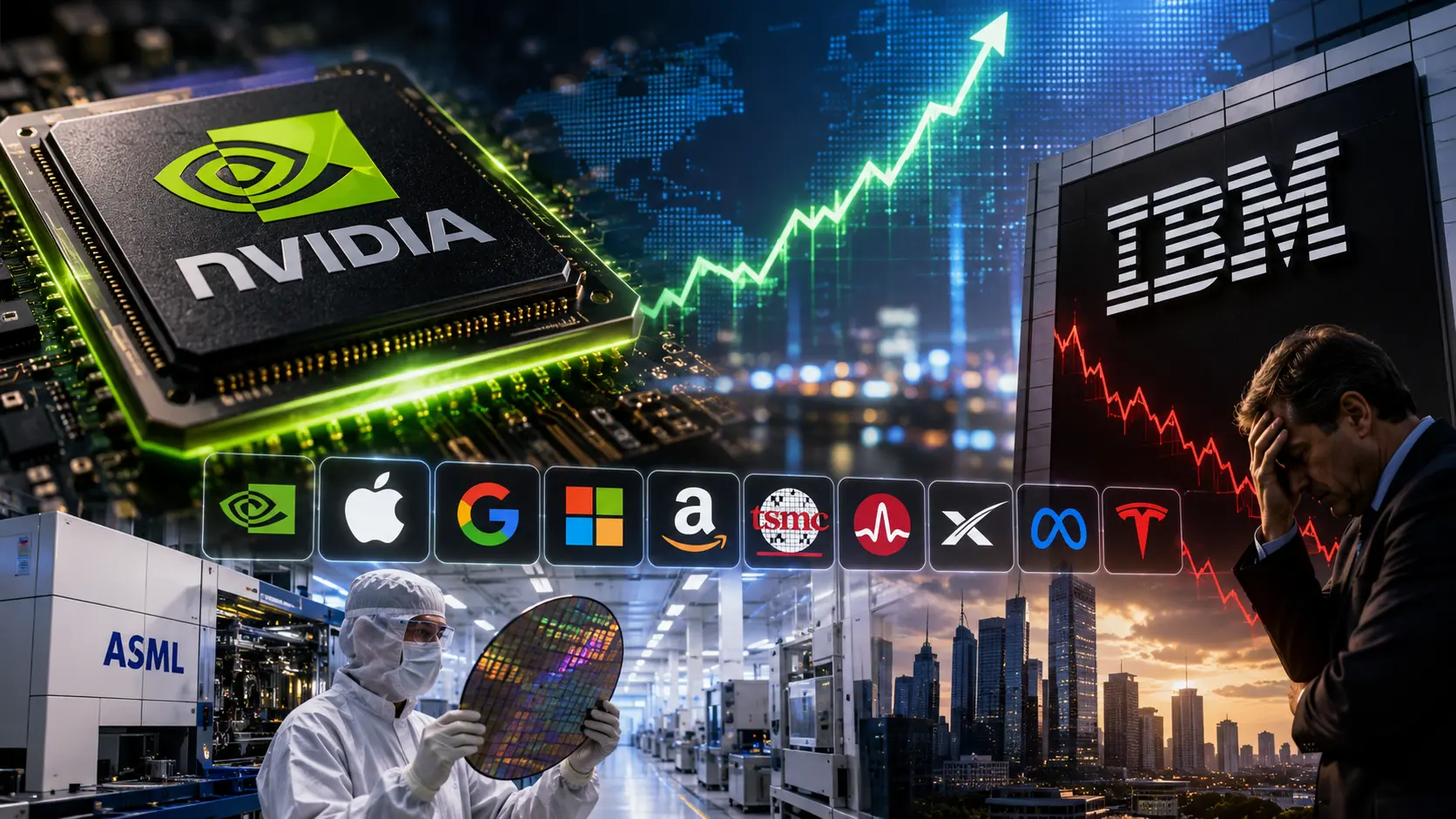 AI-beurs bereikt nieuwe mijlpaal Nvidia boven 5 biljoen dollar, IBM verrast Wall Street met winstwaarschuwing