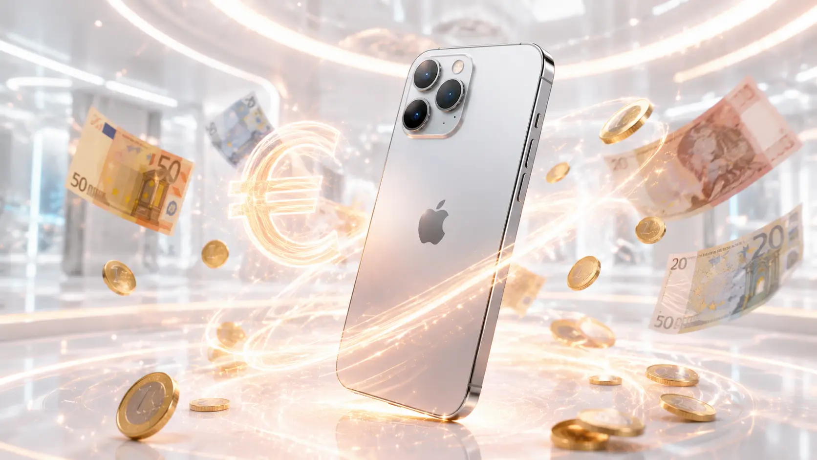 iPhone en geld draaien om elkaar