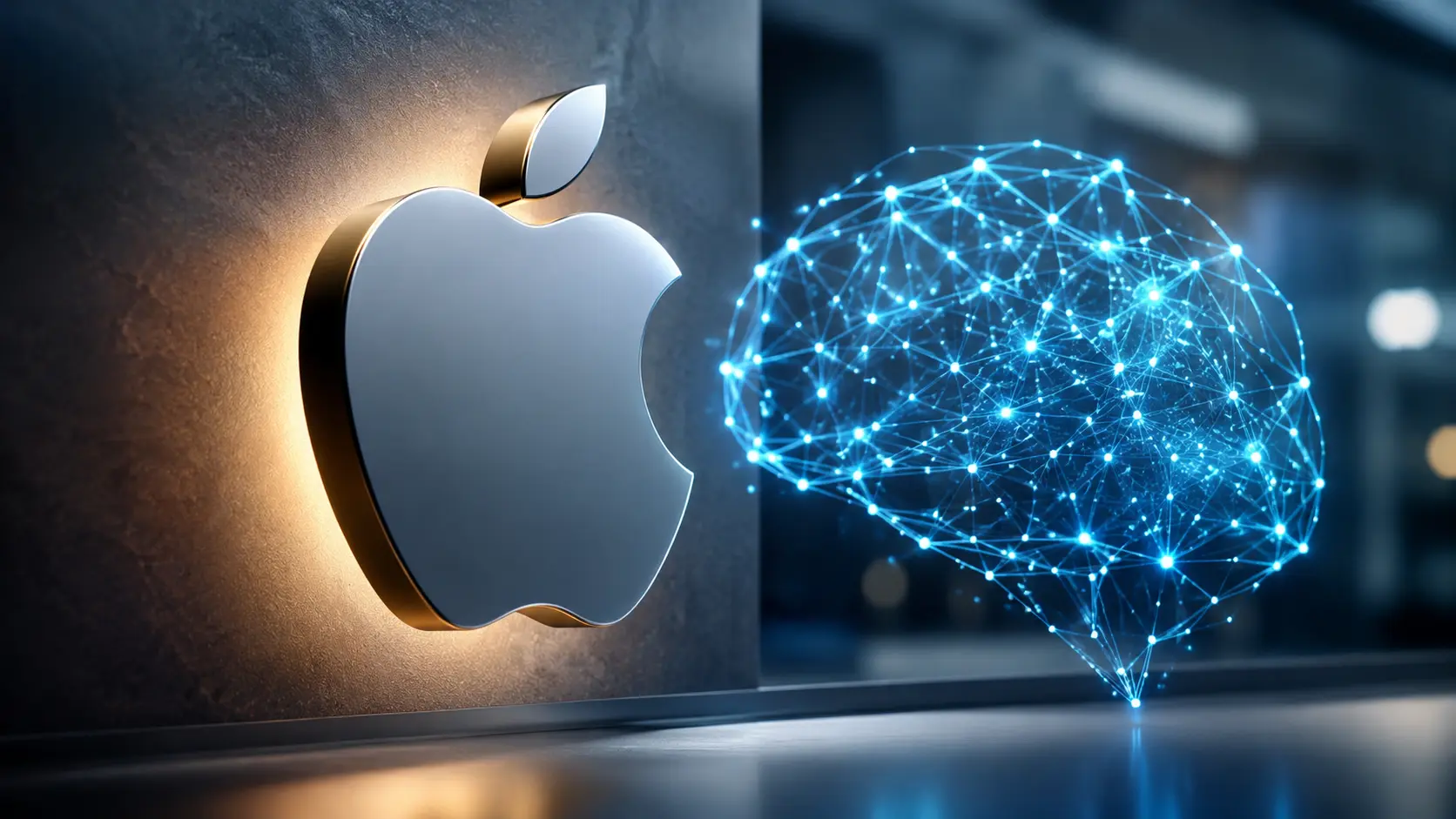 Apple logo en AI brein