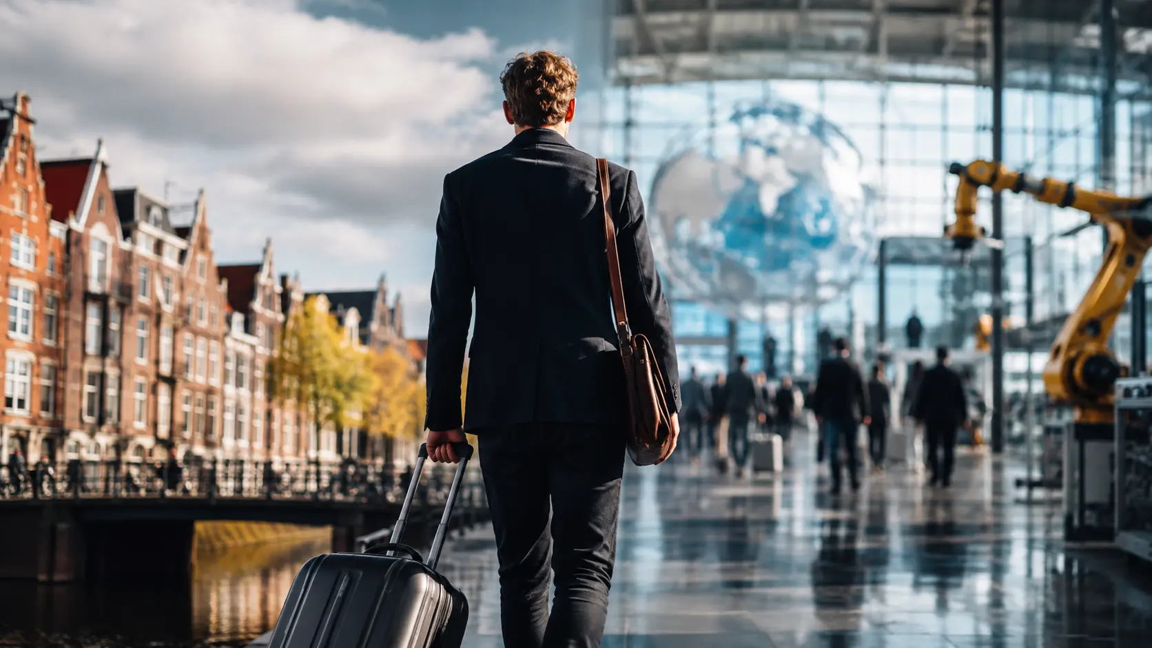 Expat loopt door Nederland