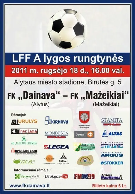 alytausgidas fk dainava fk mazekiai rugsejo 181