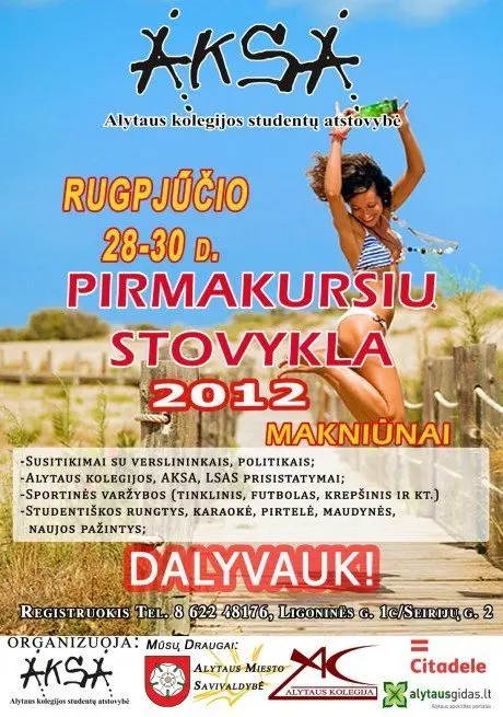 alytausgidas pirmakursi stovykla plakatas1