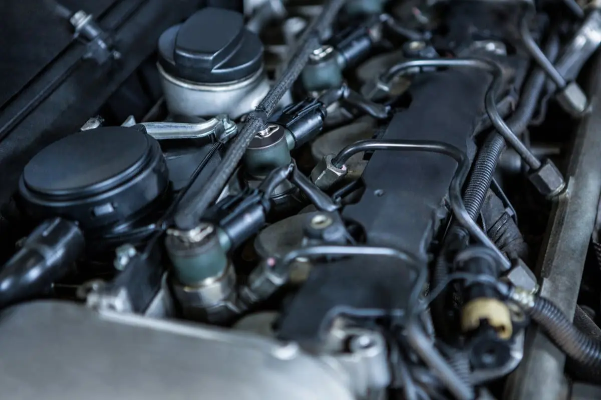 close up car engine