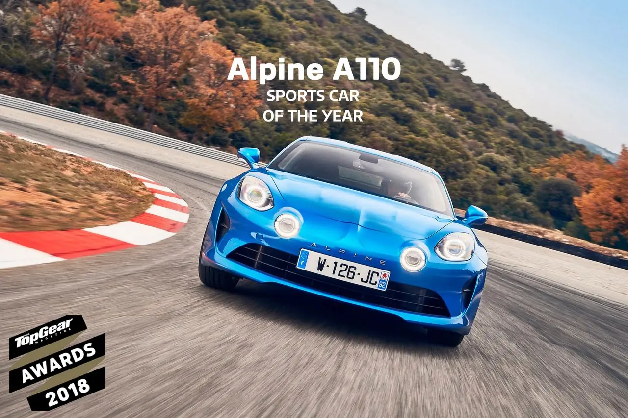 2018 11 27 alpine a110 awarded sports car of the year by bbc top gear photo english