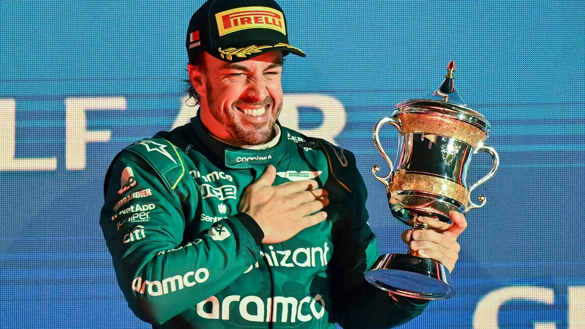 alonso podium bahrain