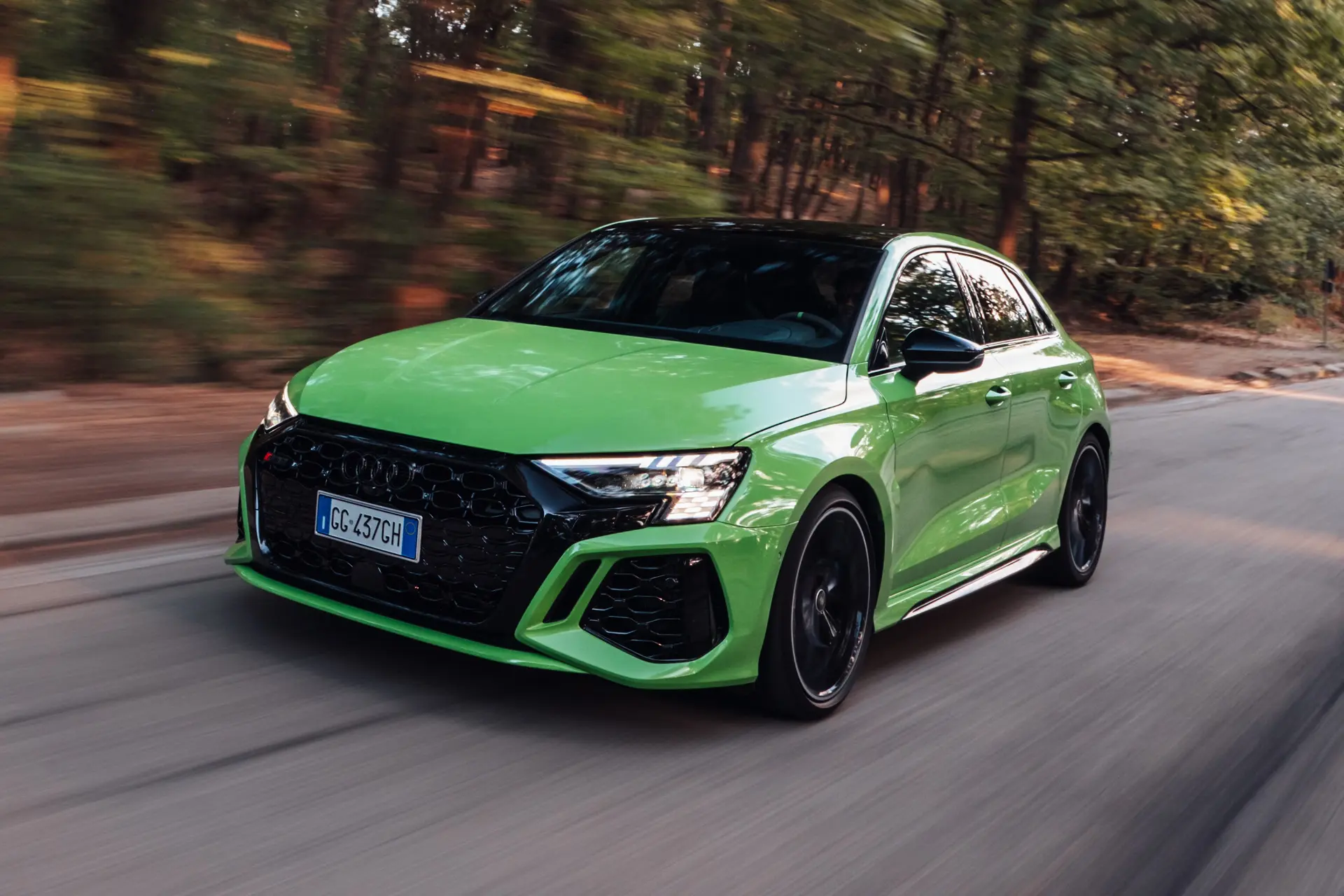 audi rs 3 verde kyalami copertina