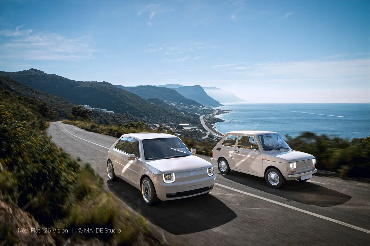 fiat 126 elettrica render