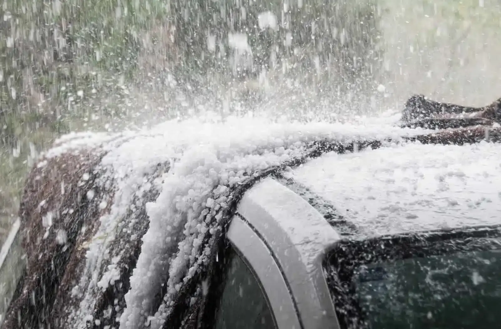 fleet car under hail