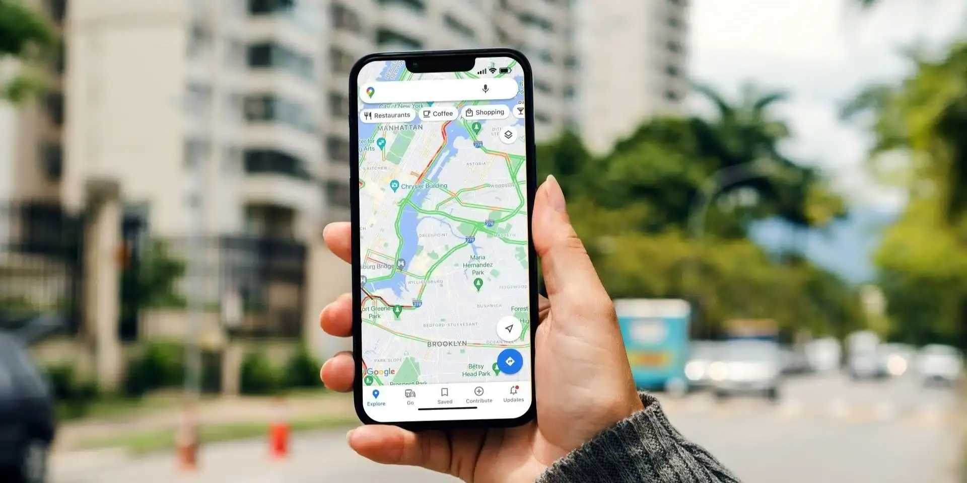 google maps on mobile