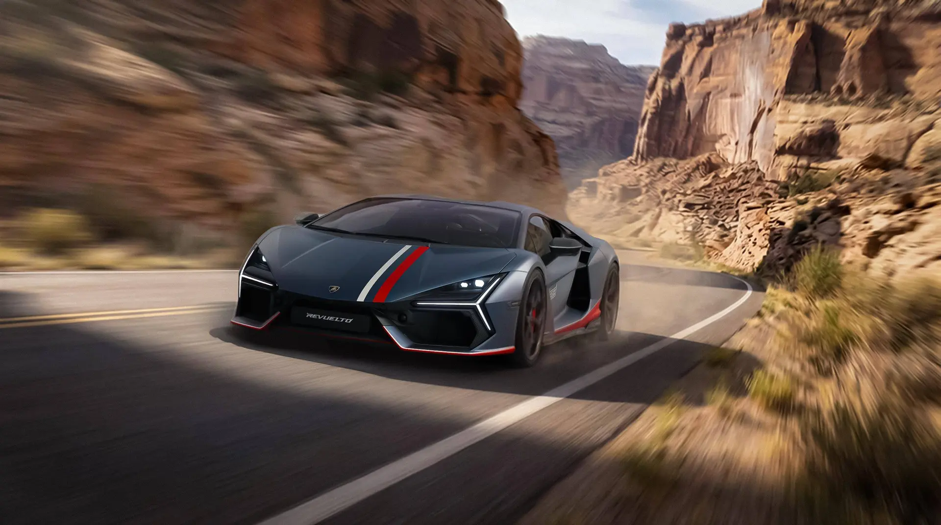 Lamborghini Revuelto NA63 edizione limitata della hypercar italiana con i colori degli stati uniti d'america