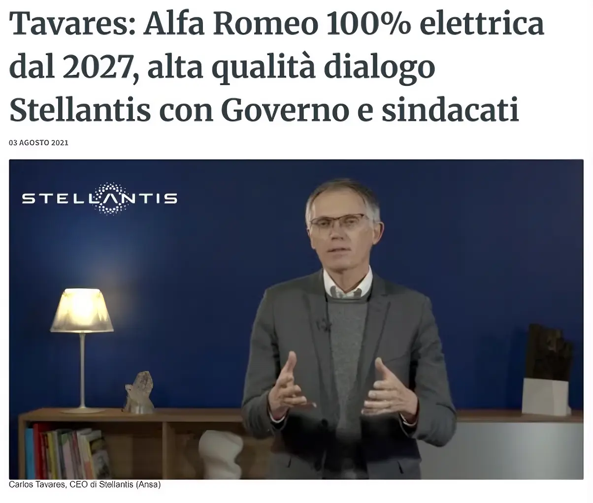tavares copertina dichiarazione di alfa romeo solo elettrica