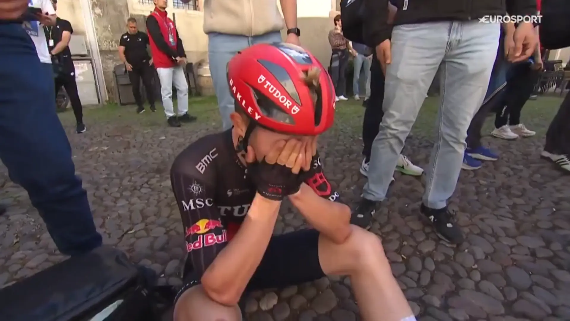 Emotional Lennart Jasch after Tour of the Alps stage win