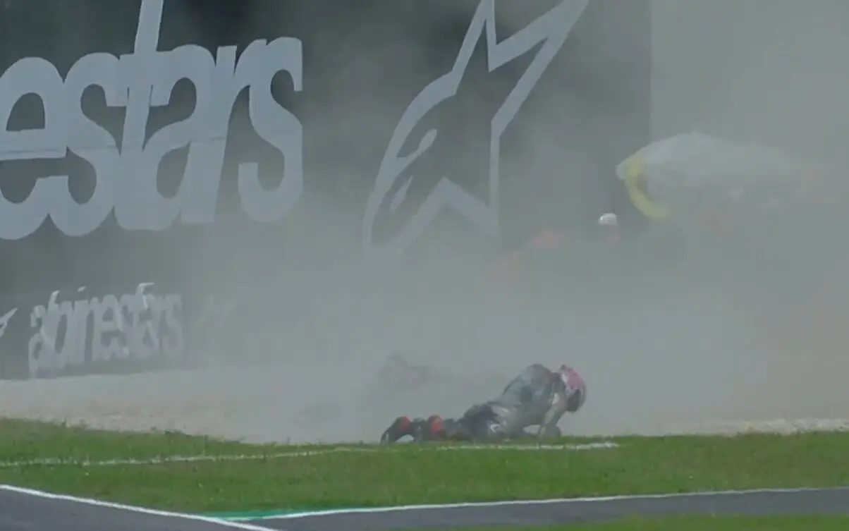 aron canet crash qp moto2 mugello 1