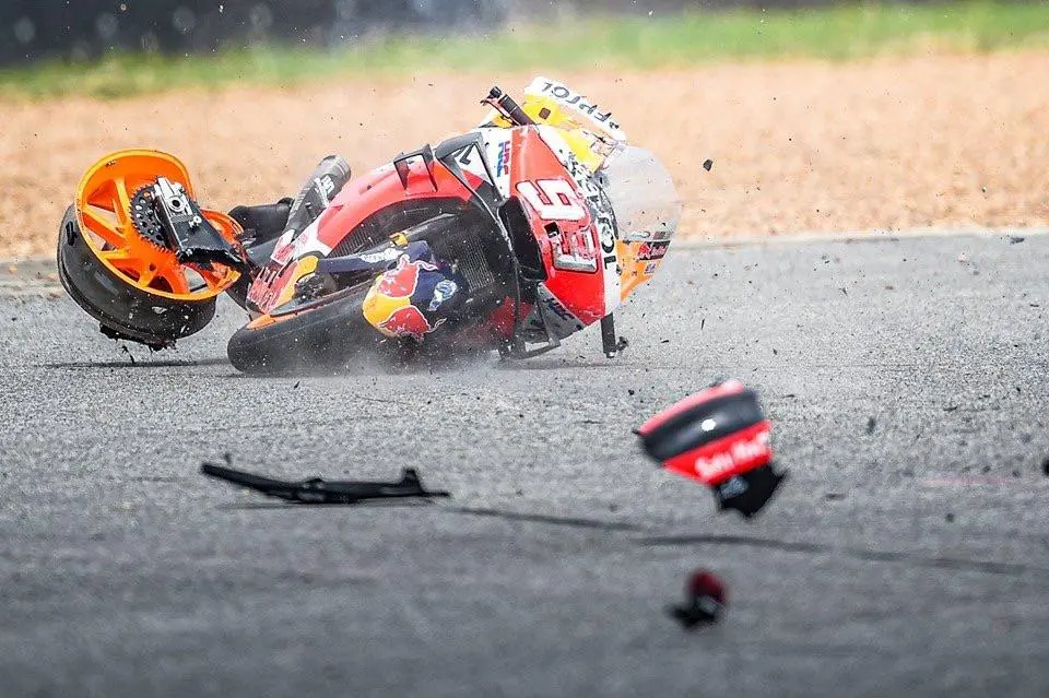 motogp marquez bike destroyed
