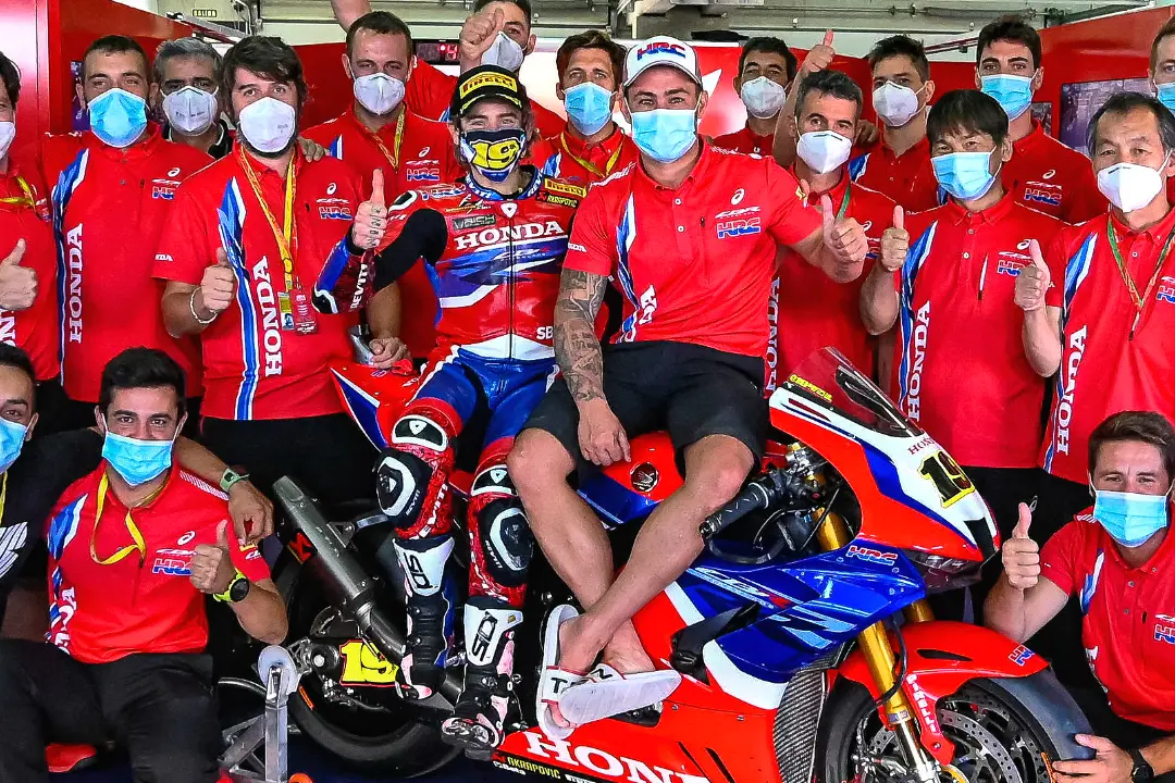team hrc wsbk podium aragon