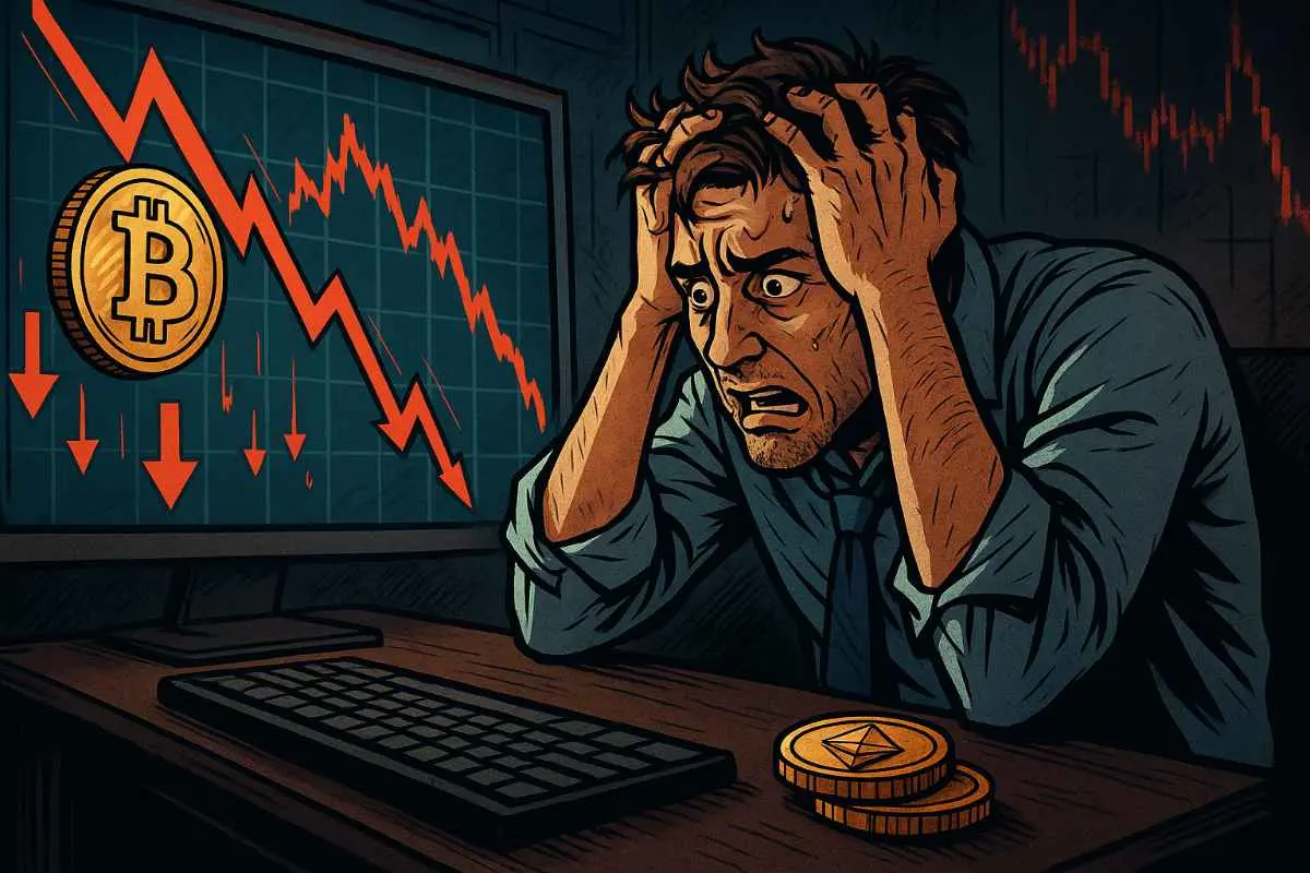 Crypto-handelaar stress crypto crash