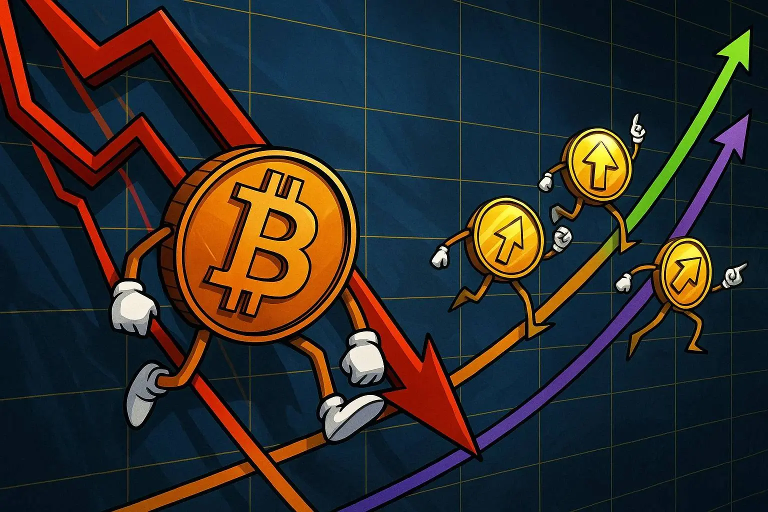 Bitcoin daalt deze altcoins stijgen