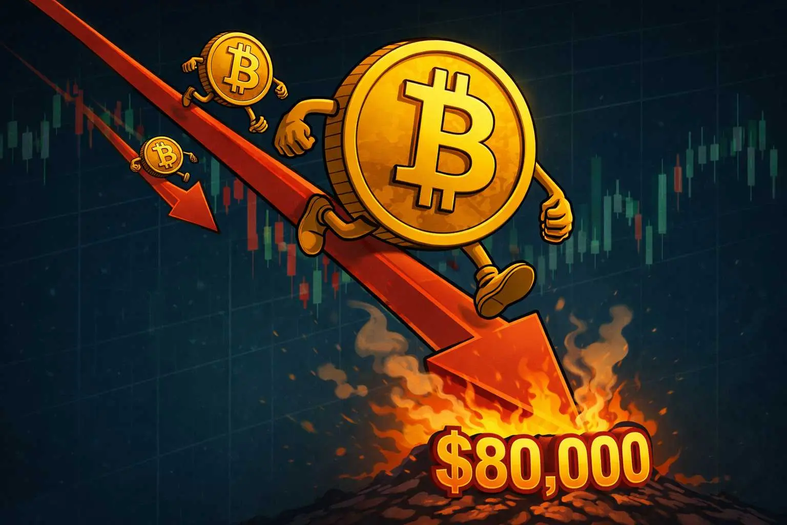 Bitcoin koersdaling naar $80.000