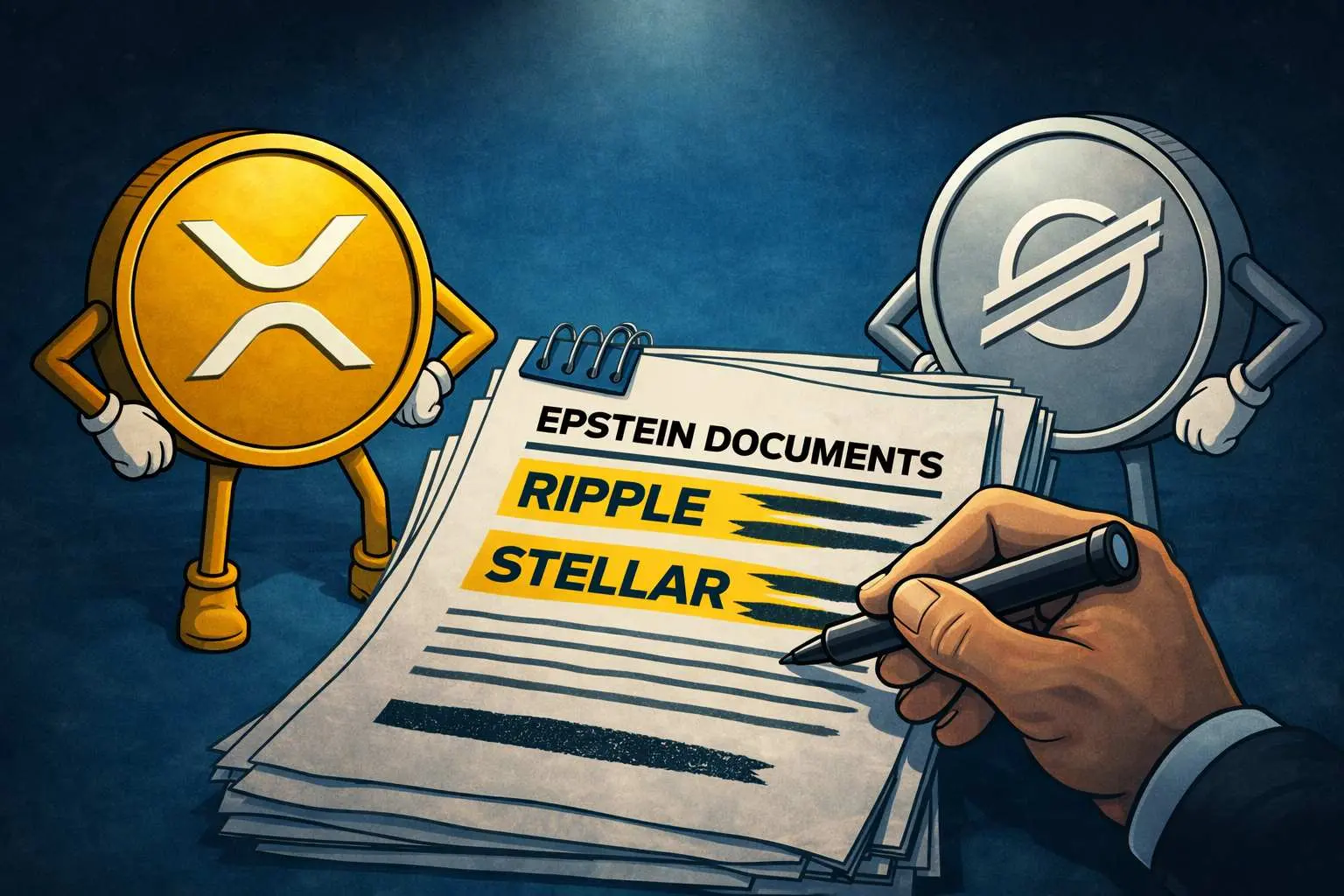XRP XLM Ripple en Stellar Epstein-documenten
