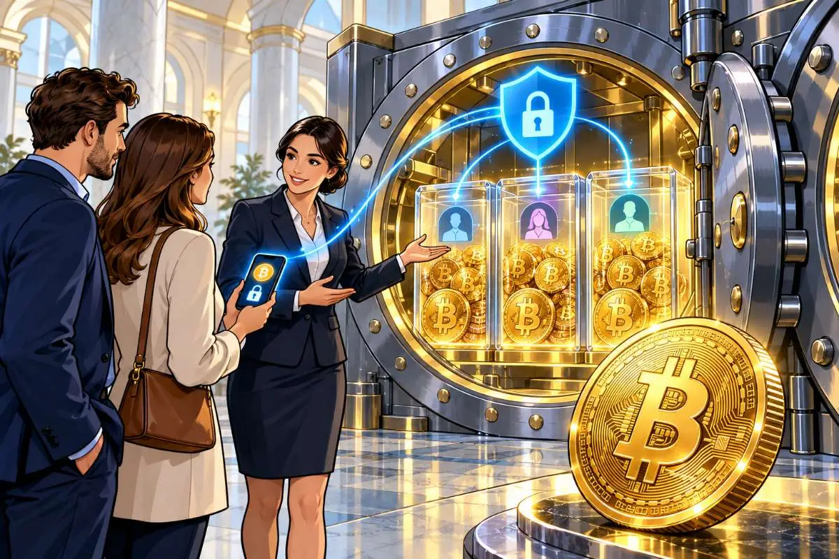 Bitcoin veilig bewaard in de bankkluis