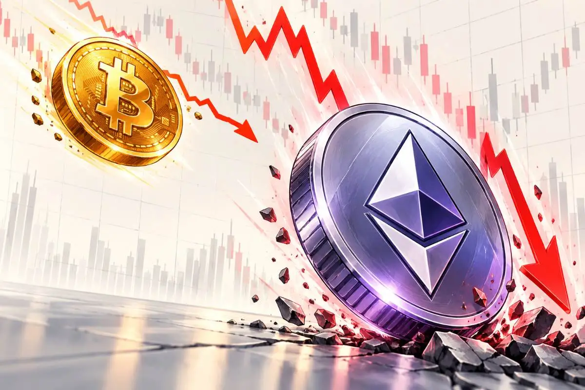 Ethereum daalt harder dan Bitcoin