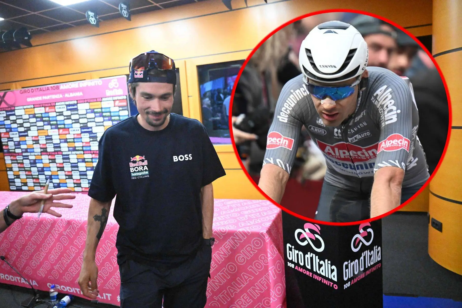 Primoz Roglic and Gianni Vermeersch in the 2025 season