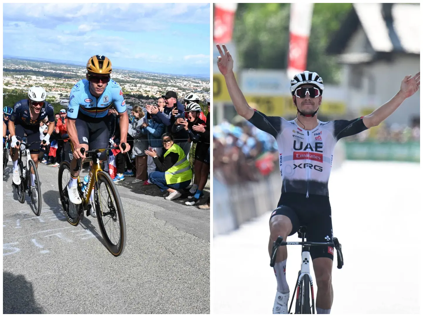 Collage of Remco Evenepoel and Joao Almeida