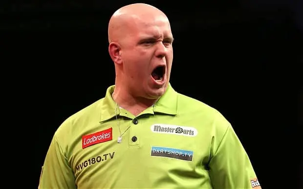 Van Gerwen schreeuwt