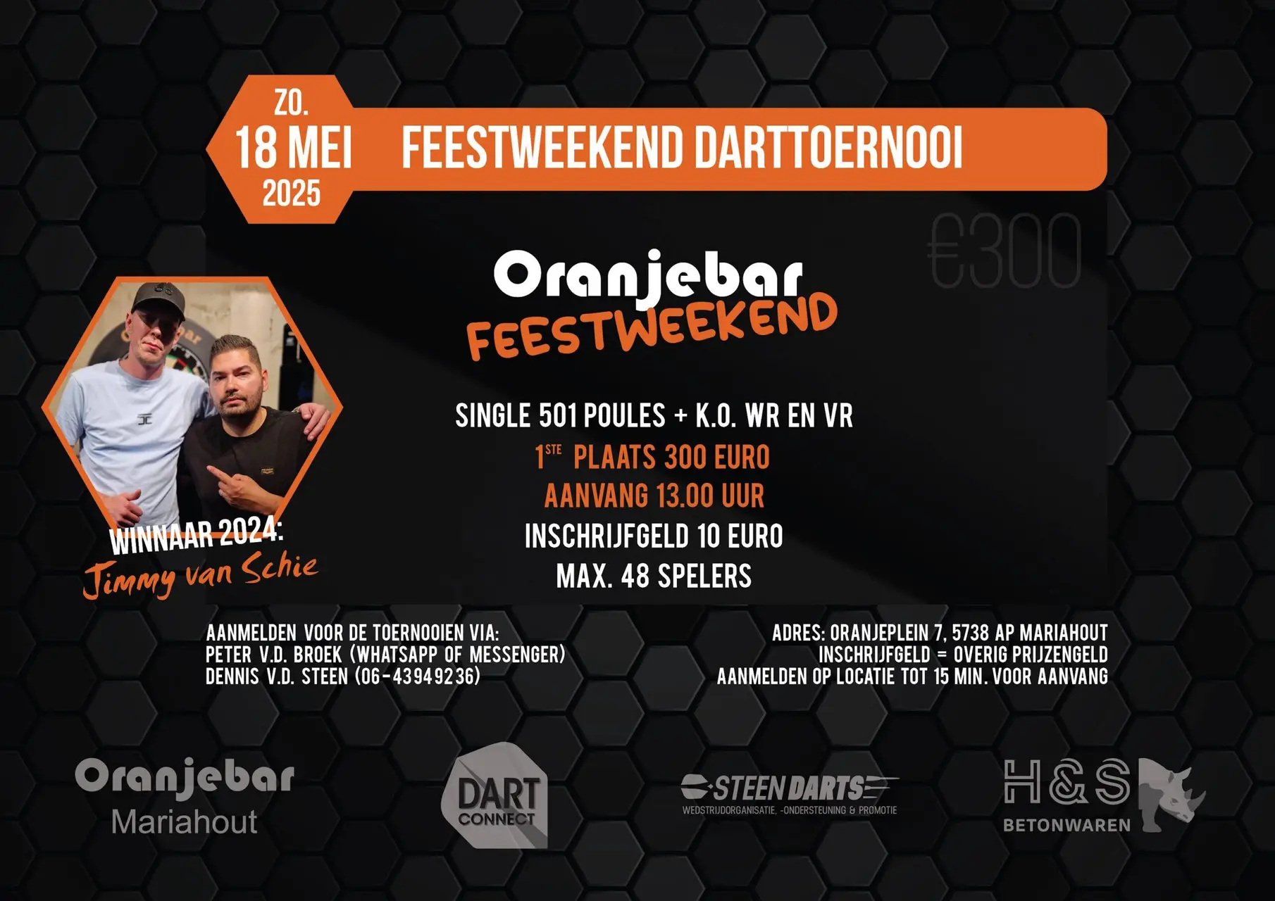 Oranjebar Feestweekend Darttoernooi op 18 mei