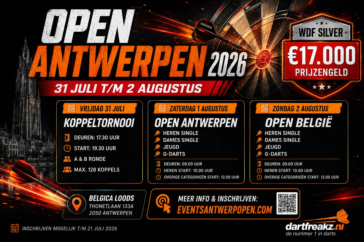 WDF Unicorn Open Antwerpen en België 2026