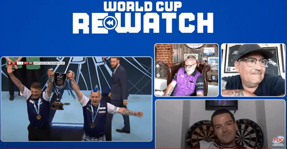 2020 06 22 15 44 42 Gary Anderson and Peter Wright re watch their World Cup victory YouTube