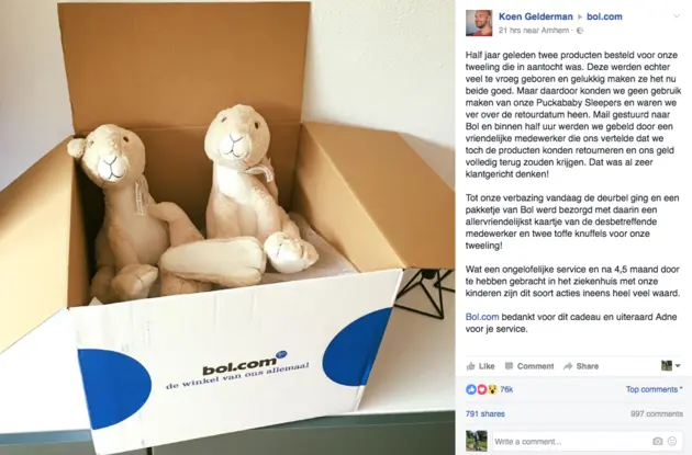 bol com facebook reactie
